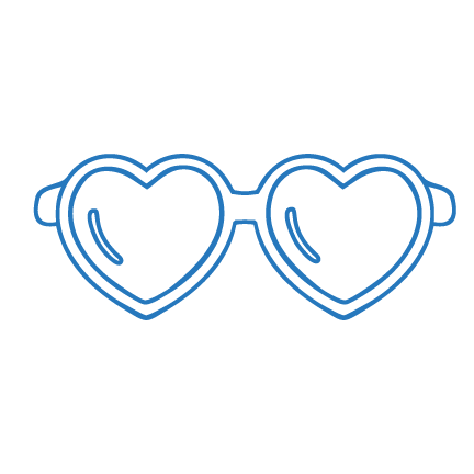 Heart-shaped sunglasses icon
