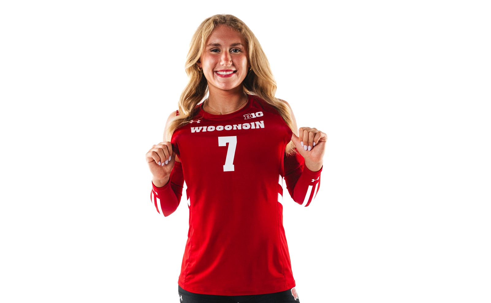 Kristen Simon showing off her player number 7