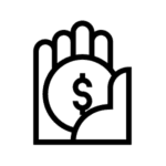 Icon of a hand holding money