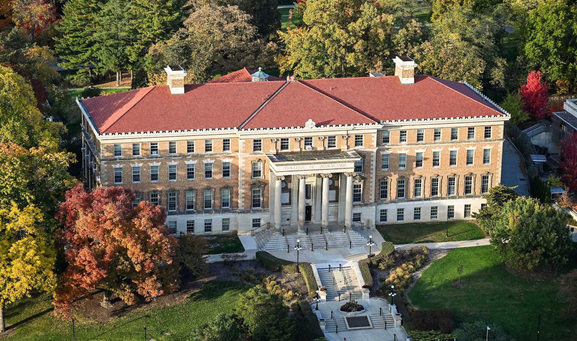 Exterior shot of the Agricultural Hall.