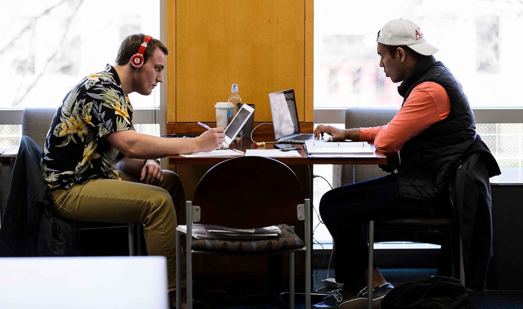 Students studying in the Commons