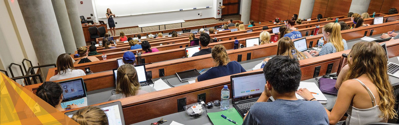 A group of students attending a lecture.