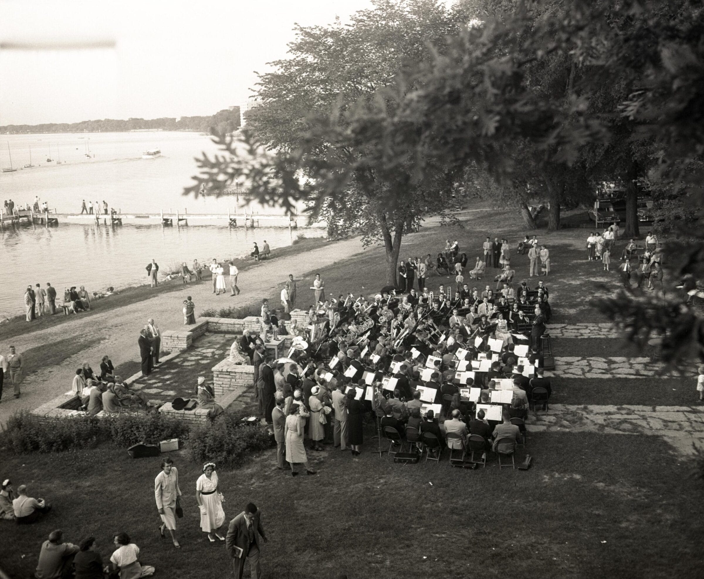 The UW band performing on the Terrace.